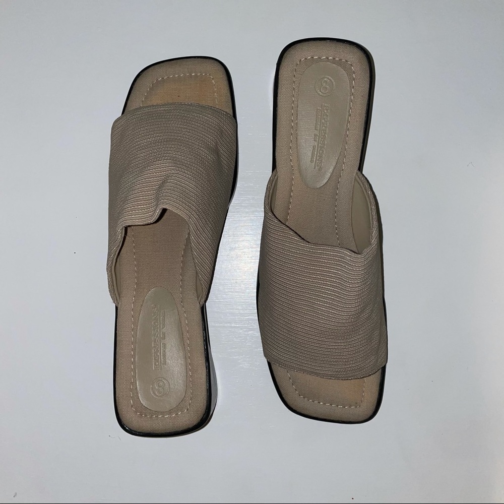 Expressions Nude Slip-On Sandals